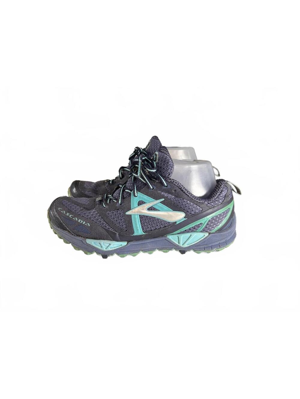 Brooks Cascadia 9 Womens 7.5 Trail Running Shoes Teal Grey Sneakers Athleisure
